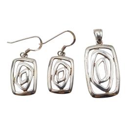 250 - PENDIENTES Y COLGANTE DE PLATA