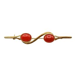 112 - BROCHE CON CORAL DE MEDIADOS DEL S.XIX