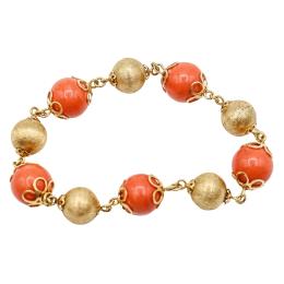 170  -  PULSERA CON CORAL DE LOS AÑOS 60
