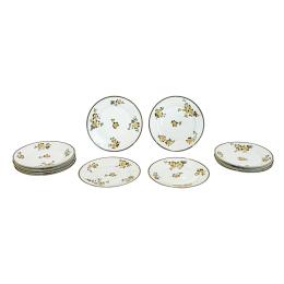 485 - CONJUNTO DE PLATOS DE POSTRE EN PORCELANA DE LIMOGES