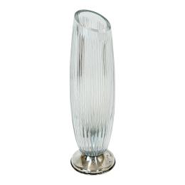 46 - JARRÓN DE CRISTAL Y BASE DE PLATA DE MEDIADOS DE S. XX