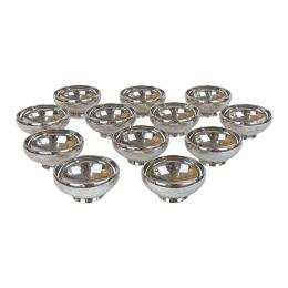 881 - DOCE PEQUEÑOS BOLES EN PLATA DEL ÚLTIMO CUARTO DEL S.XX
