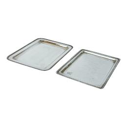 886 - DOS PEQUEÑAS BANDEJAS DE PLATA DE MEDIADOS DE SIGLO XX