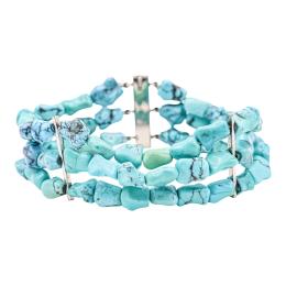 207 - PULSERA CON TURQUESAS, AÑOS 60