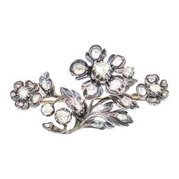 115 - BROCHE FLORAL CON DIAMANTES DEL S.XIX