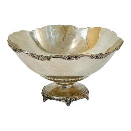 854 - CENTRO DE MESA  EN PLATA DE LOS AÑOS 70