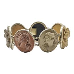220 - PULSERA ITALIANA CON CAMAFEOS DEL S.XIX