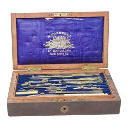 1052 - CAJA DE COMPASES INGLESA DE FINALES DE SIGLO XIX