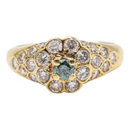 87 - ANILLO CON DIAMANTE FANCY AZUL