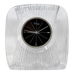 944 - RELOJ DE SOBREMESA DE CRISTAL DAUM, AÑOS 70