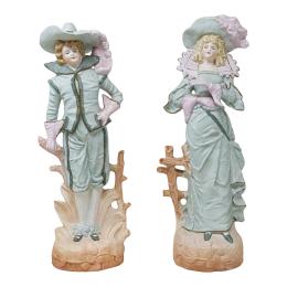 583 - PAREJA DE FIGURAS EN BISCUIT DE PRINCIPIOS DEL S.XX