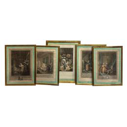 307 - COLECCIÓN DE CINCO LITOGRABADOS FRANCESES DEL S. XIX