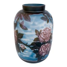 58 - JARRÓN PATÊ DE VERRE TIPO GALLÉ DE FINALES DE SIGLO XX