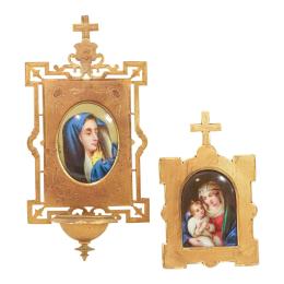 1031 - BENDITERA Y MEDALLÓN RELIGIOSO DE FINALES DEL S.XIX
