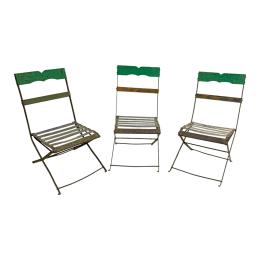 462 - TRES SILLAS DE JARDIN PARA NIÑOS MEDIADOS DE SIGLO XX