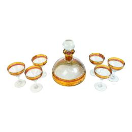 24 - CONJUNTO LICORERO EN CRISTAL DE LA SEGUNDA MITAD DEL S.XX