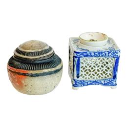 511 - DOS RECIPIENTES DE PORCELANA DE LA PRIMERA MITAD S.XX