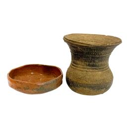 671 - PEQUEÑA JARRA Y BOL  DE CERÁMICA COREANA