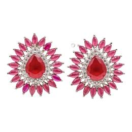 235 - PENDIENTES ROSETONES CON CIRCONITAS