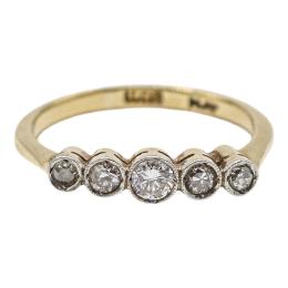 169 - SORTIJA CINQUILLO CON DIAMANTES DE LOS AÑOS 30