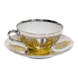 506 - TAZA CON PLATO DE COLECCIÓN DE MEDIADOS DEL S.XX