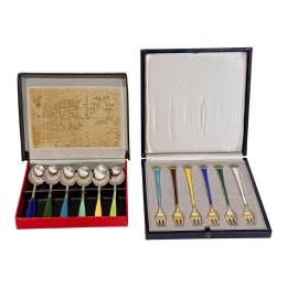 704 - SERVICIO DE TENEDORES Y CUCHARAS EN PLATA MEDIADOS DEL S.XX