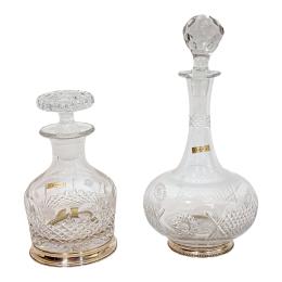 38 - PAREJA DE BOTELLAS LICORERAS MEDIADOS DE SIGLO XX