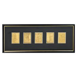 378 - CINCO PLACAS DE ORO ENMARCADAS