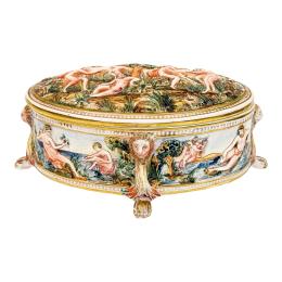 1239 - CAJA DE PORCELANA ITALIANA CAPODIMONTE