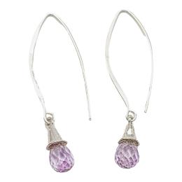 194 - PENDIENTES LARGOS CON AMATISTAS