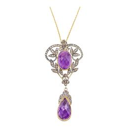 78 - COLGANTE CON AMATISTAS Y DIAMANTES