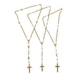 870 - TRES ROSARIOS DE ORO DE PPS. DEL S.XX