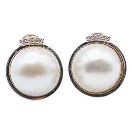 206 - PENDIENTES CON PERLAS MABÉ Y BRILLANTES