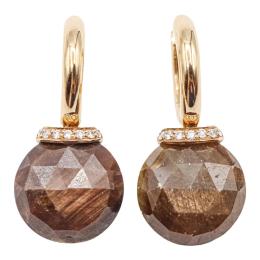 221 - PENDIENTES LARGOS CON ÁGATA SOL Y BRILLANTES