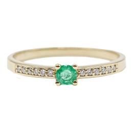 30 - ANILLO CON ESMERALDA Y BRILLANTES