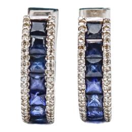 173 - PENDIENTES ARGOLLAS CON ZAFIROS
