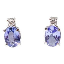 185 - PENDIENTES CON TANZANITAS Y BRILLANTES