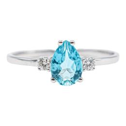 25 - ANILLO CON CUARZO COLOR PARAIBA
