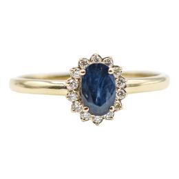 62 - ANILLO ROSETÓN CON ZAFIRO Y BRILLANTES