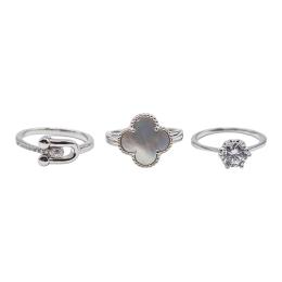 380 - TRES ANILLOS DE PLATA