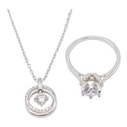 173 - COLGANTE Y ANILLO CON CIRCONITAS