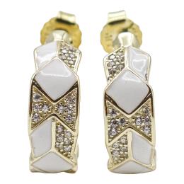 172 - PENDIENTES ARGOLLAS CON ESMALTES Y CIRCONITAS
