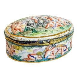 1243 - CAJITA EN PORCELANA CAPODEIMONTE PRIMERA MITAD DEL S.XX