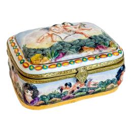 1244 - CAJITA EN PORCELANA CAPODEIMONTE PRIMERA MITAD DEL S.XX
