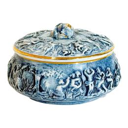 487 - CAJA EN PORCELANA CAPODIMONTE DEL ÚLTIMO TERCIO DE S. XX