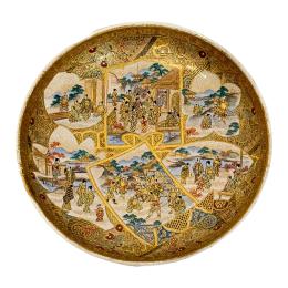 434 - PLATO EN CERÁMICA SATSUMA JAPONESA FINALES SIGLO XIX