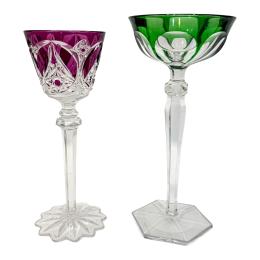 84 - PAREJA DE COPAS DE CRISTAL MEDIADOS SIGLO XX