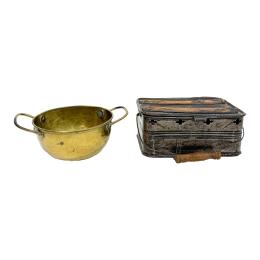 1326 - PEQUEÑO BRASERO Y CAZO DE PRINCIPIOS DEL S.XX
