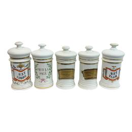697 - CONJUNTO DE TARROS DE FARMACIA DEL SIGLO XIX