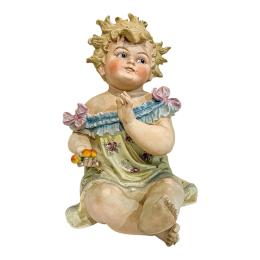 712 - GRAN FIGURA DE BEBÉ EN BISCUIT DEL PRIMER TERCIO DEL S.XX